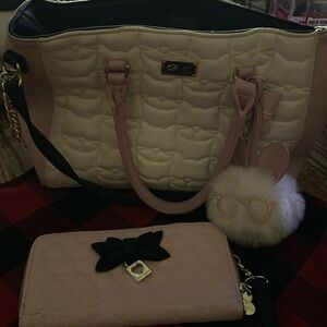 New Betsey Johnson satchel and matching wallet
